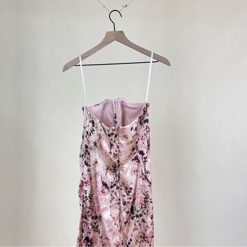 Katie May Pink and Brown Ruched Strapless Gown - Picture 13 of 13